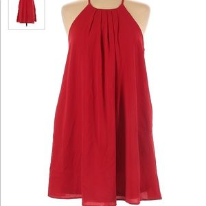 Red flowy mini dress from impeccable pig